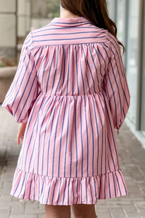 striped-collared-neck-long-sleeve-mini-shirt-dress OhSoStyled - Sophia's Style-2
